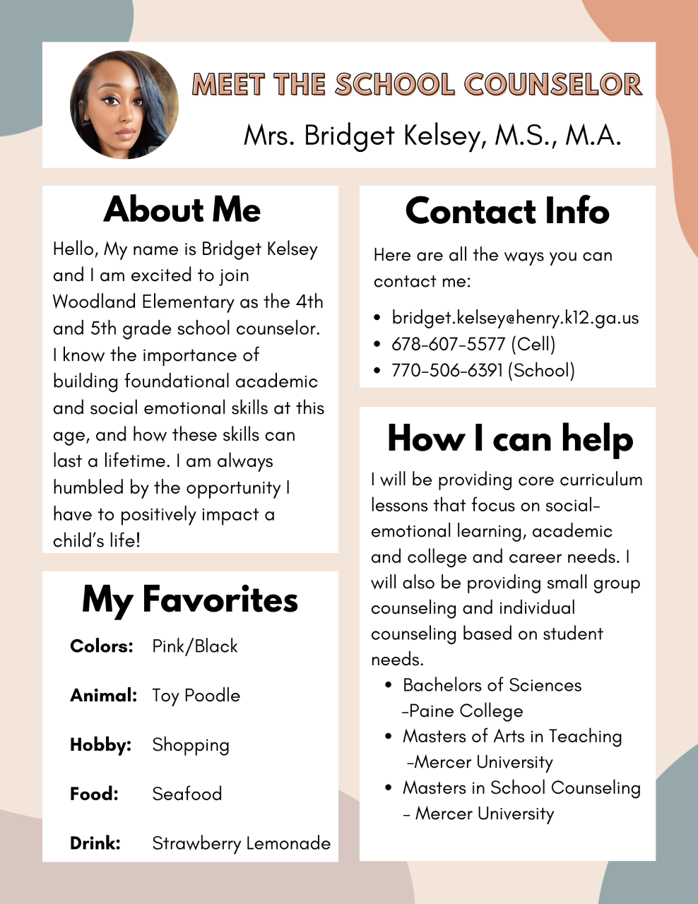 Mrs. Kelsey School Counselor 